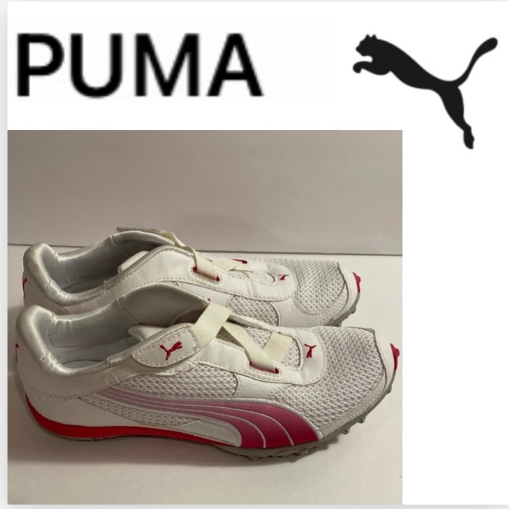 puma white and pink
